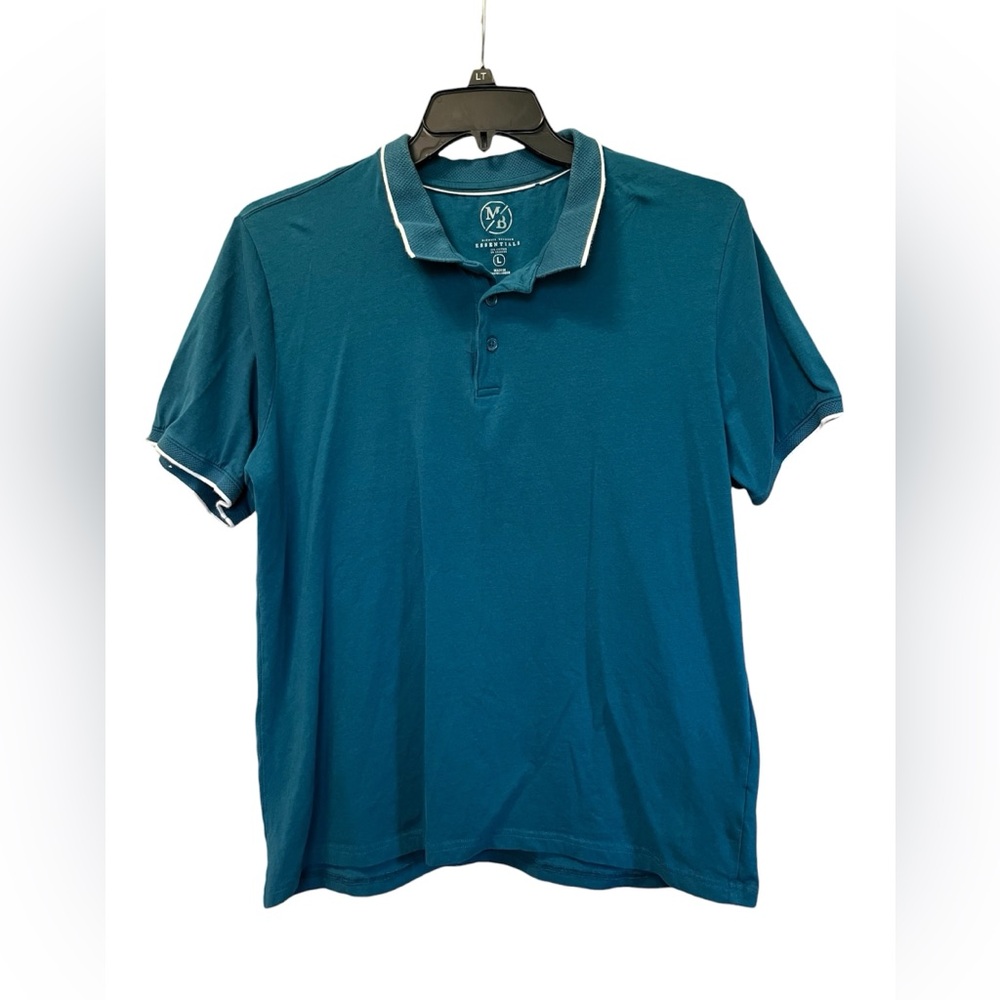 Michael Brandon Essentials Men's Teal Polo Short Sleeve Shirt